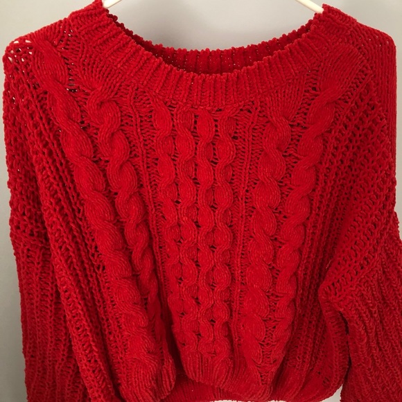 Red Chenille Sweater - Picture 4 of 6